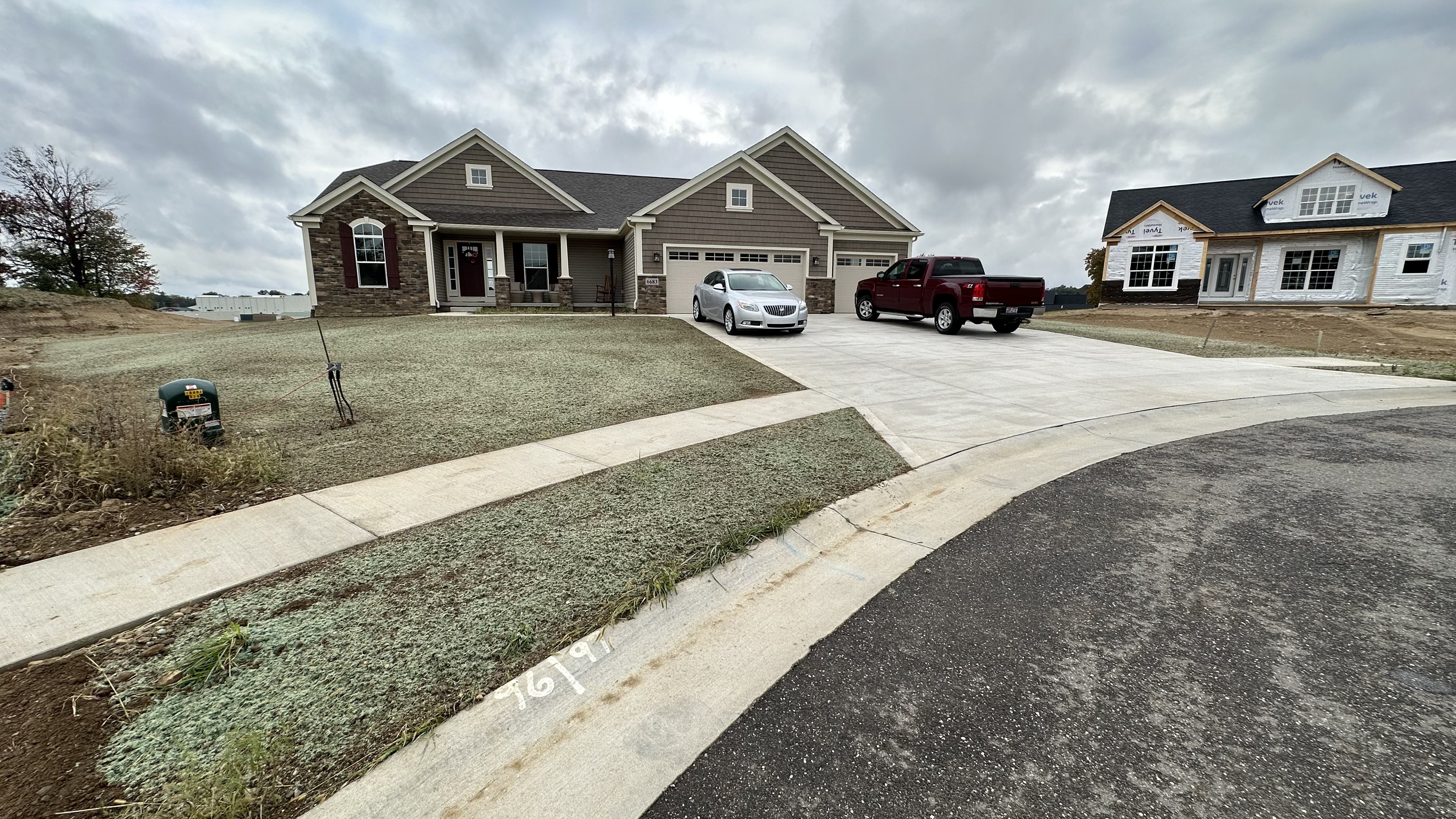 New hydroseeded lawn growth